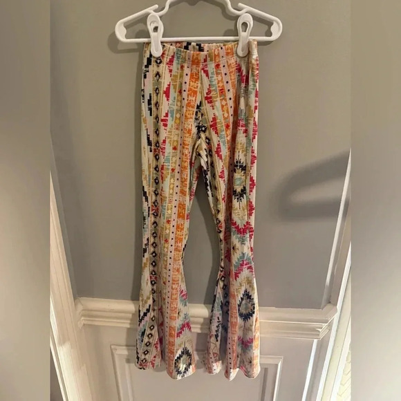 Lucky & Blessed Pink and Blue Flare Bottoms - Picture 1 of 5